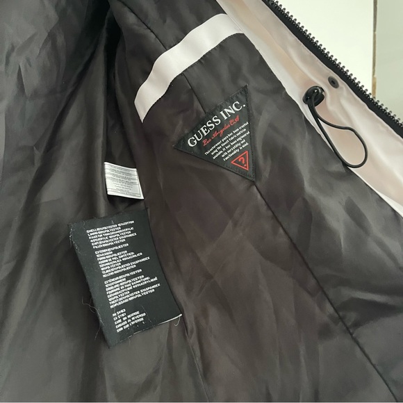 White Guess Winter Jacket with Faux Fur-lined Hood - Picture 7 of 10